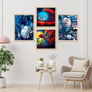 SET OF 4 DIGITAL WALL PAINTING